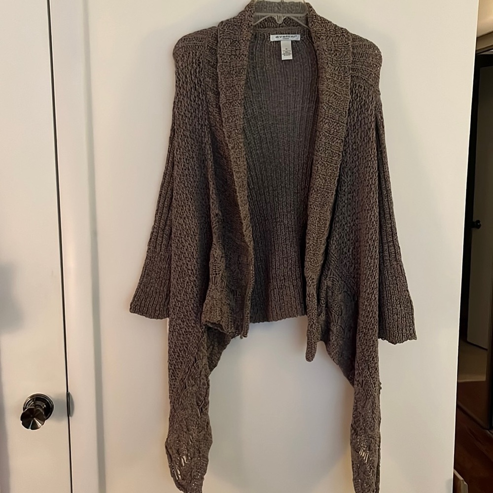 Asymmetrical dark tan sweater